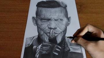 drawing Cable (Josh Brolin) Deadpool 2 Time-lapse | Phoenix art