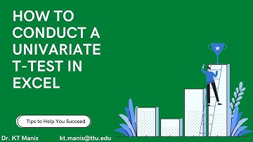How to conduct a univariate t-test in Excel