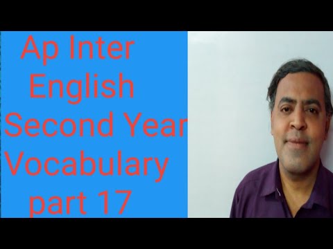 AP Inter English Second Year Vocabulary Part 17 - YouTube