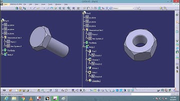 CATIA V5 tutorial beginners - Nut and Bolt - Part design