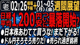 【相場天気予報＆週間相場展望】米株下落で日経平均も一時950円安と急落。この調整相場は来週も続く可能性。要注意。金利高で上昇中のドル円は、そろそろピーク？日本株の急落銘柄リスト。ラジオヤジの相場解説。