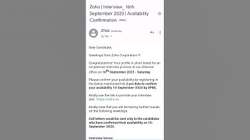 zoho interview call letter 2023 | job