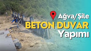 Desenli Beton duvar yapımı #santiye #betonduvar #beton #villa Resimi