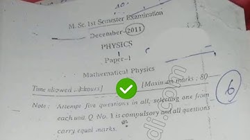 2011 Mdu MSc Physics 1st Sem Mathematical Physics Question Paper