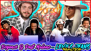 Beyoncé & Post Malone - LEVII'S JEANS (Official Lyric Video) | Reaction