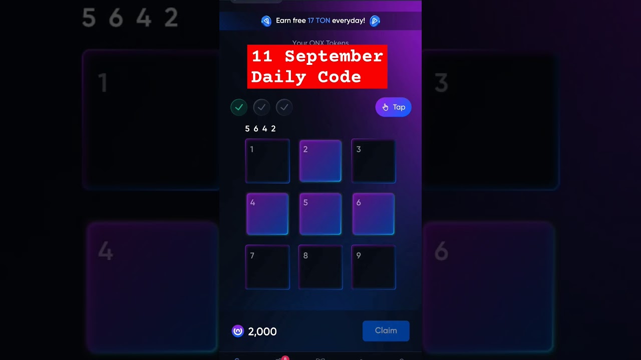 11 September ONUS Daily Code Video