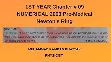 First Year Physics Chapter 09, NATURE OF LIGHT, Numerical 2003 pre medical Solution