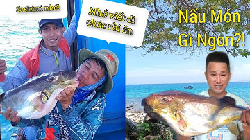 Đi câu biển Cam Ranh trúng cá Nóc 5kg. Tiệc Sashimi trên ghe,ai cũng sợ.