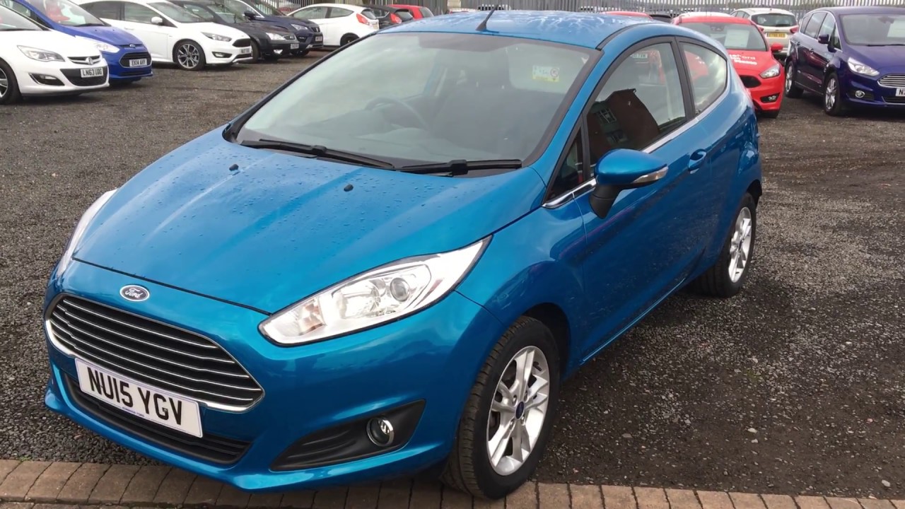 Used Ford Fiesta 1.25 82 Zetec 3dr Candy Blue 2015 YouTube
