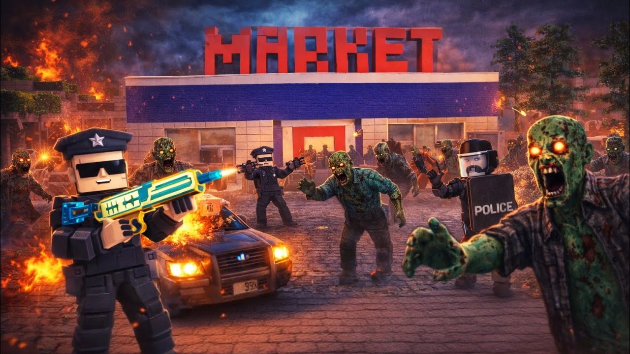 Police Trapped in Zombie Market 🧟‍♂️🚓 | Who Will Survive?