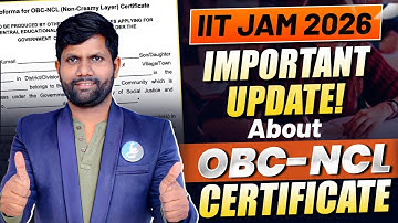IIT JAM Important Documents Update About Caste Certificate 2026