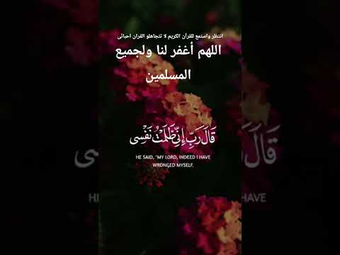 قال ربى إنى ظلمت نفسى فأغفر له