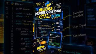 #programming #python  I Built a Number Guessing Game Using Python 🎯🐍#coding