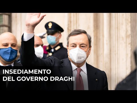 L'arrivo del Presidente Draghi a Palazzo Chigi