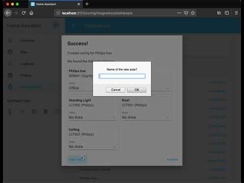 Assign areas to devices during setup