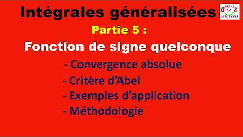 Cours intégrales généralisées. Convergence absolue et critère d