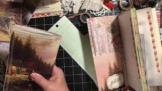 Travelers notebook junk journals using ThomasKinkade books from Goodwill