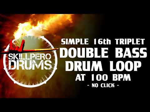 METAL DRUM GROOVE LOOP - 16th triplets double bass at 100 BPM NO CLICK