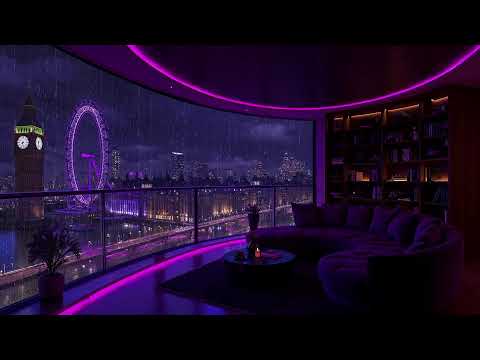(No Ads) 😴 99% Fall Asleep Instantly | Rain Night in LonDon 🌧️ Soft Rain & Glowing City Lights