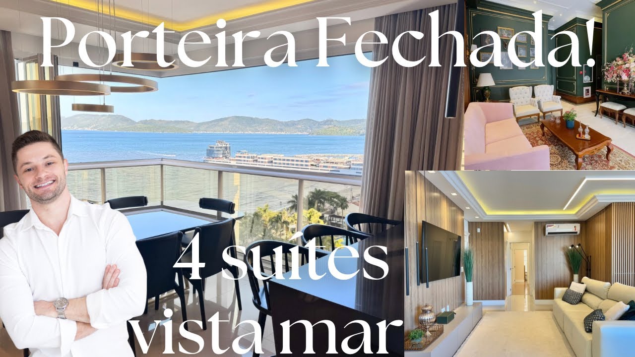 Apartamento decorado com vista para o mar e novo píer turístico de Itapema! 4 suítes na Meia Praia!