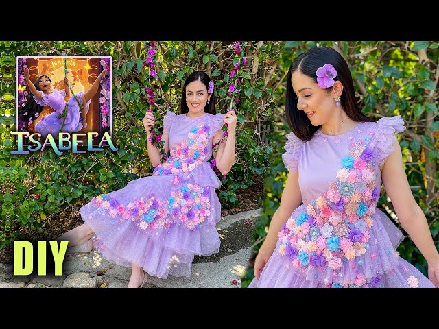 DIY ENCANTO ISABELA MADRIGAL HALLOWEEN COSTUME (Dress, Earring, Hair Clip)