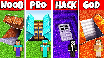 Minecraft Battle: SECRET UNDERGROUND BASE BUILD CHALLENGE - NOOB vs PRO vs HACKER vs GOD / Minecraft