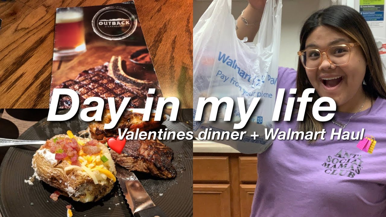 DAY IN MY LIFE AS A SAHM OF 3 & MILSO | VALENTINES DINNER + WALMART HAUL - 