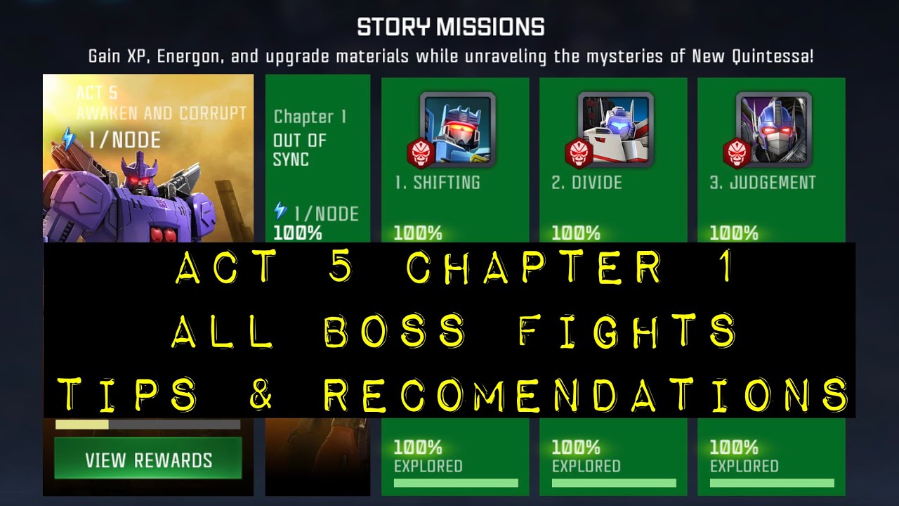 Act 5 Chapter 1: All Boss Fights + Commentary & Tips — Transformers: Forged to Fight