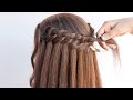 2 cutesy hairstyle for open hair | hairstyle for evening party | new hairstyle | waterfall hairstyle