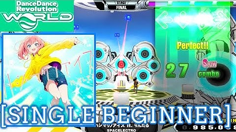 【DDR WORLD】 ハジマリノアイズ ft. りんたる / SPACELECTRO [SINGLE BEGINNER] 譜面確認 Play