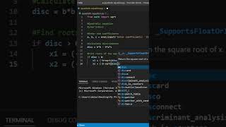 Solve Quadratic Equation using Python #shorts