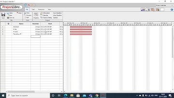 Different screen views and setting a new calendar in project libre