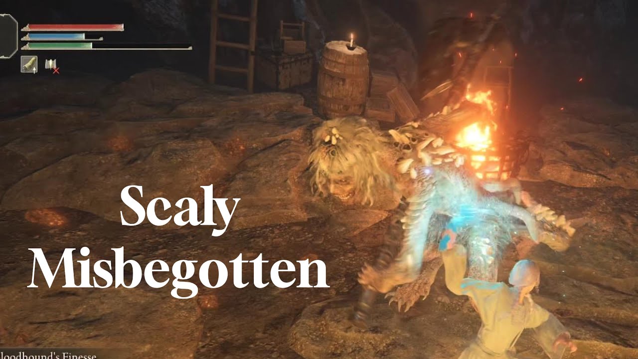 Elden Ring - Scaly Misbegotten Boss Fight (NO DAMAGE) [4K 60FPS]（片鳞混种 ...