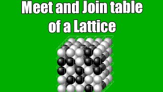 Meet and Join table | Lattice | LUB | GLB | Partially ordered set| Boolean | Hasse diagram |sum|