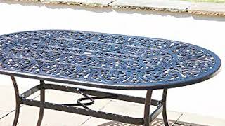 Cast Aluminium Metal Oval Garden Table   Rust Free Weather Resistant Outdoor Dining Furniture