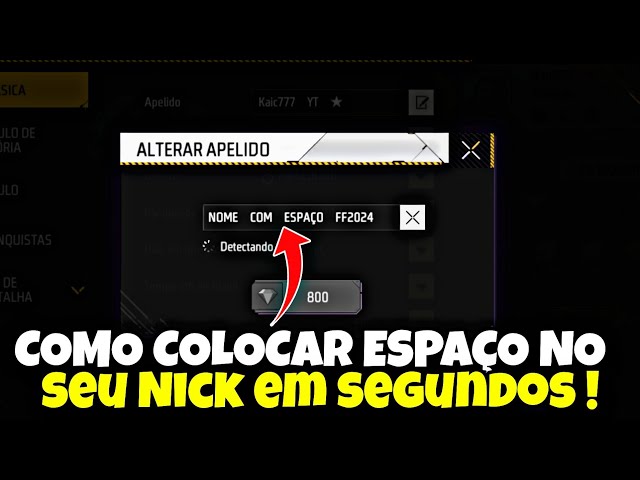 COMO COLOCAR ESPAÇO INVISÍVEL NO NICK NOME DO FREE FIRE ATUALIZADO 2023 !!  COMO DAR ESPAÇO NO NICK 