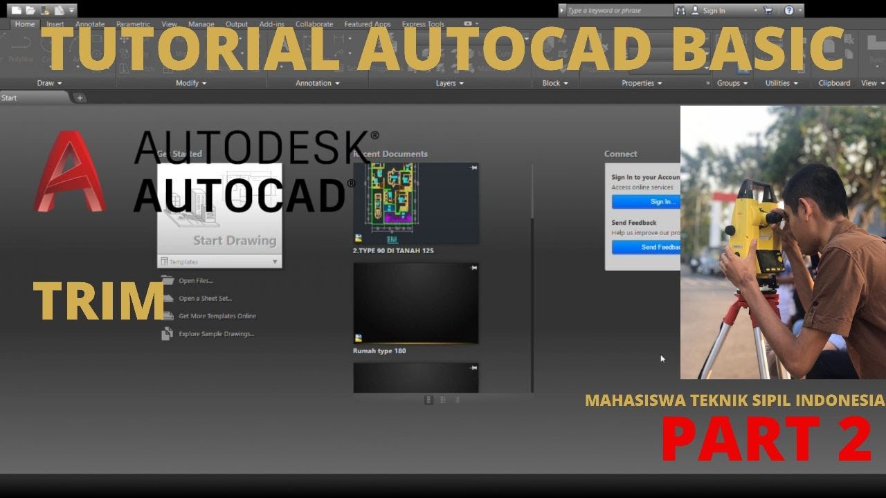 Tutorial AutoCAD Basic/Pemula PART 2 | Belajar AutoCAD 2019 - YouTube