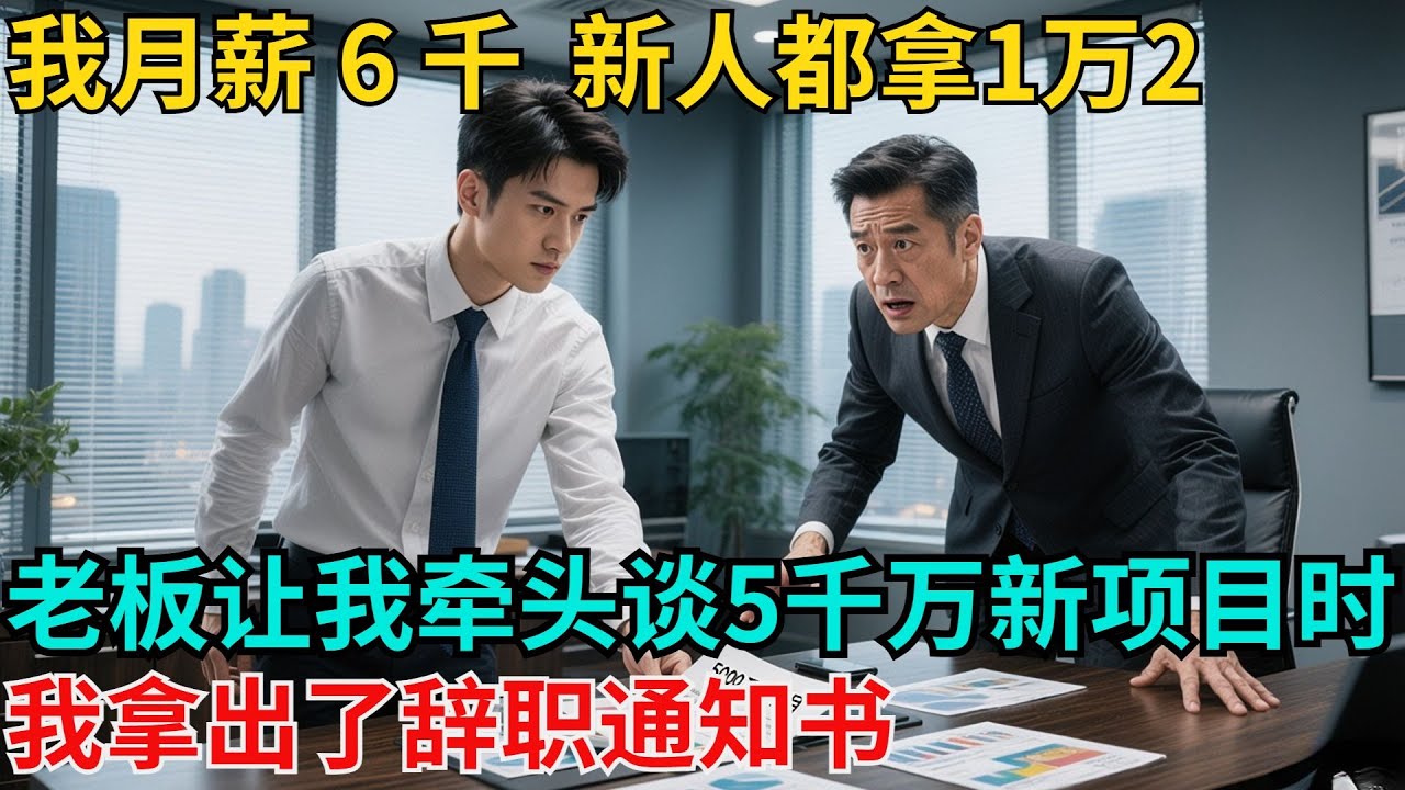 我月薪被压到 6 千，新人都拿 1 万 2，我没闹，老板让我牵头谈5千万新项目时，我拿出了辞职通知书【非常物語】