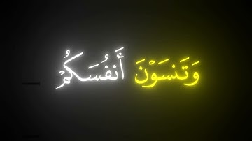 أَتَأمُرونَ النّاسَ بِالبِرِّ || كروما قران كريم شاشة سوداء || عمير شميم