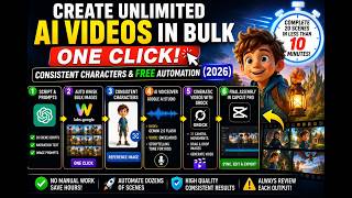 Create Unlimited AI Videos in Bulk One Click 🚀 Consistent Characters & FREE Automation 2026 Guide