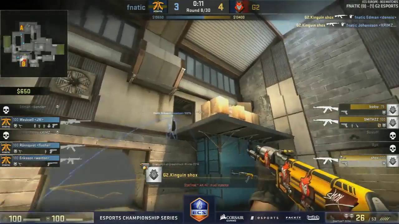 CS׃GO   Shox Sick 3K vs Fnatic @ ECS League Season 1