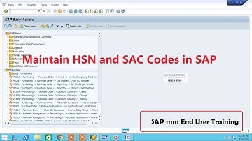 Maintain HSN and SAC Codes in SAP