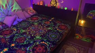 Mandala Bedding UV Trippy Room Deco Blanket «Retu Septa Mandala»