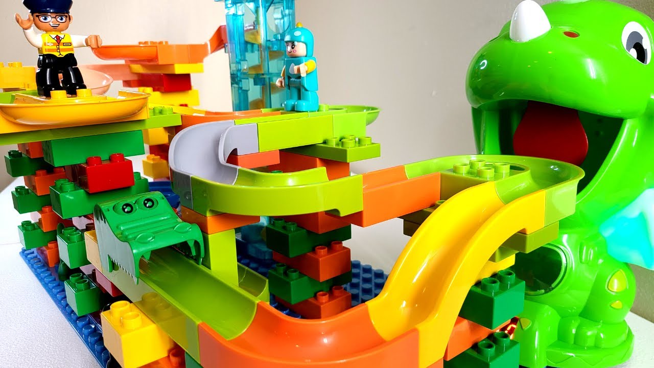 🔶️ Dinosaur Marble Run Block Coaster 🔶️ Satisfying Marble Run Bock