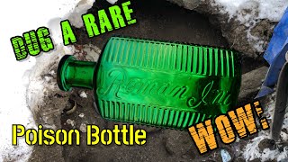 A Rare Poison Bottle Found Bottle Digging In the Frozen Winter Ground
