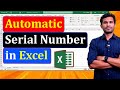 Automatic serial number in excel