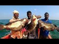 GROUPER FISH CATCHING IN THE SEA