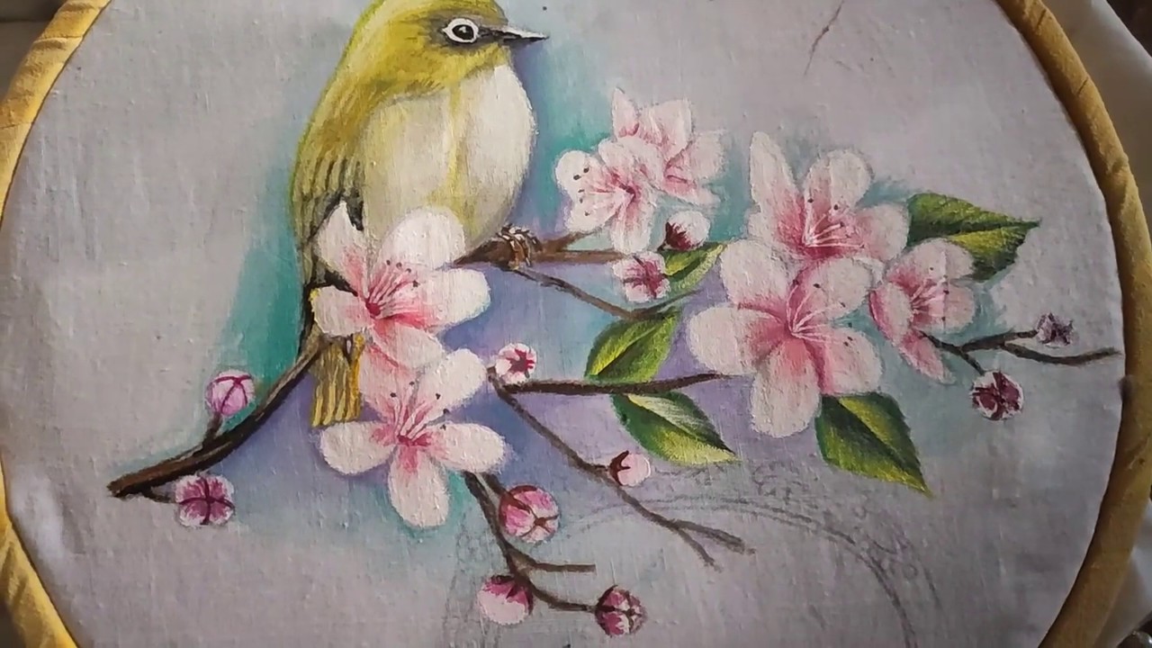 Painting/Fabric painting/Birds painting step by step for beginners ...