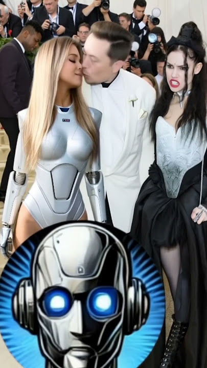 Watch as Elon Musk shares a kiss with a stunning AI robot, and Grimes wont stand for it. #shorts #ai