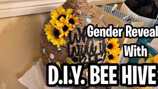 Bee Themed Gender Reveal With DIY Bee Hive